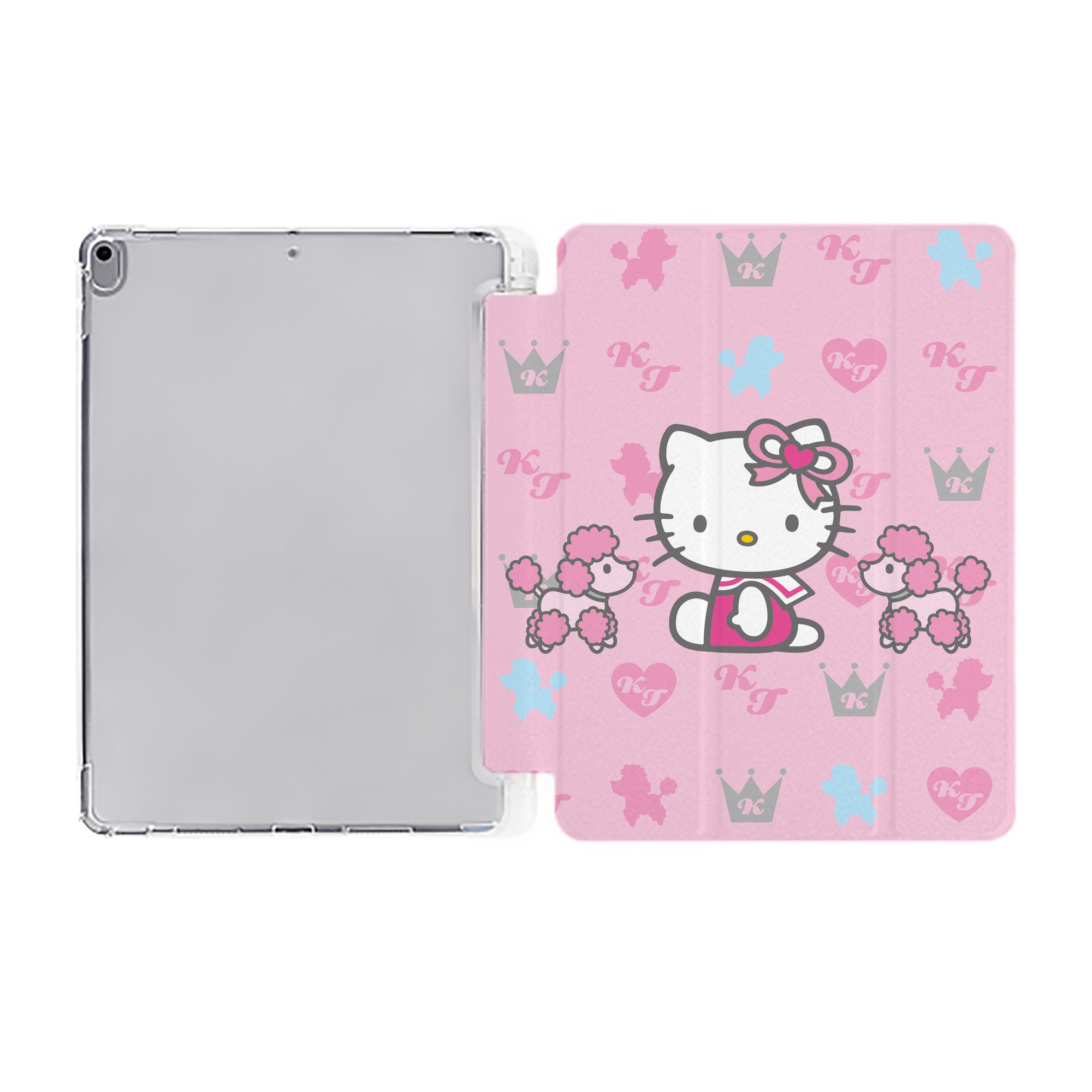 （画像用） Hello Kitty ハローキティ IPad ケース ペン収納付き 三つ折りスタンド PUレザー×シリコン 対応機種9.5/10.5/10.9インチ